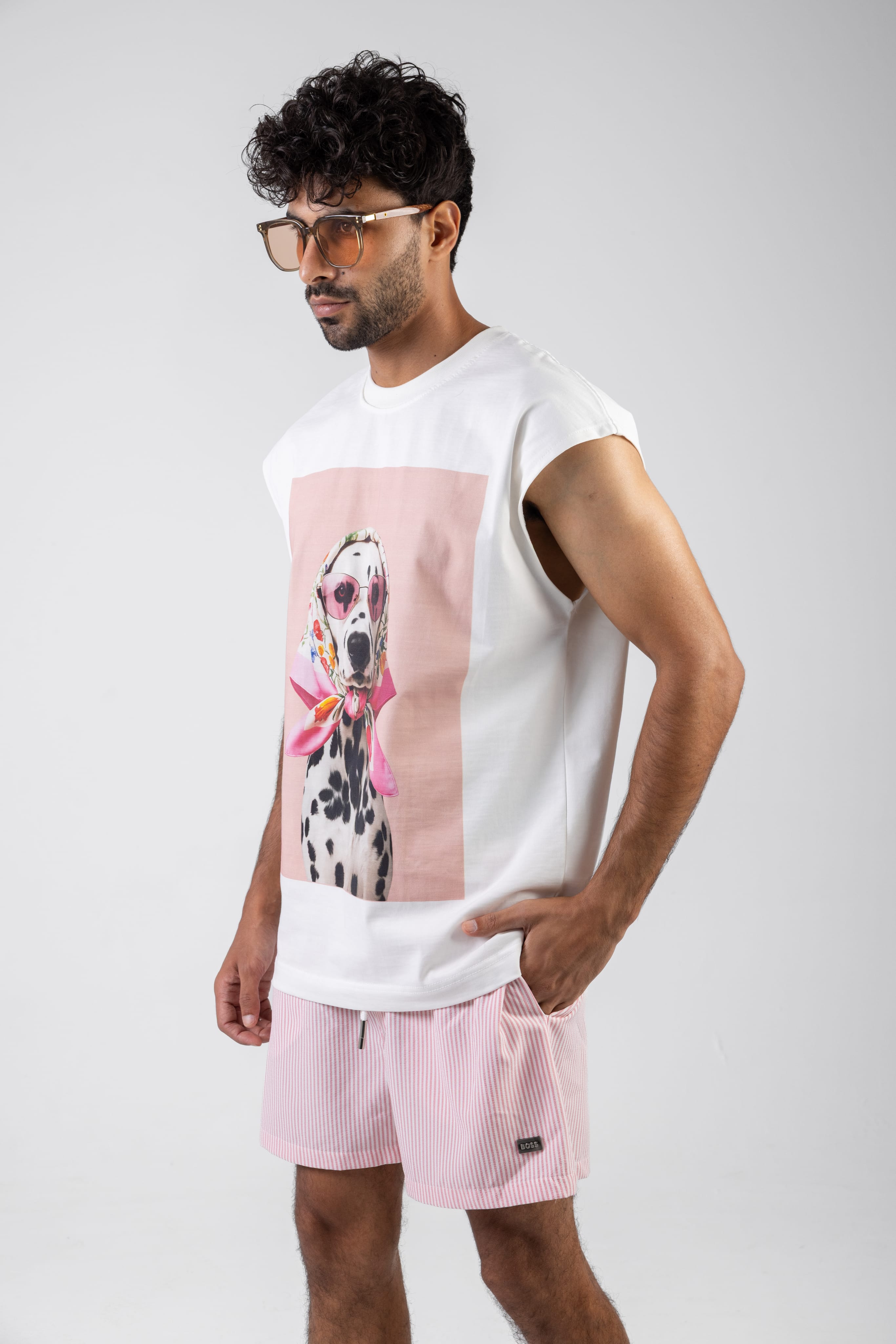 Oversized Graphic Cut-Off Tee