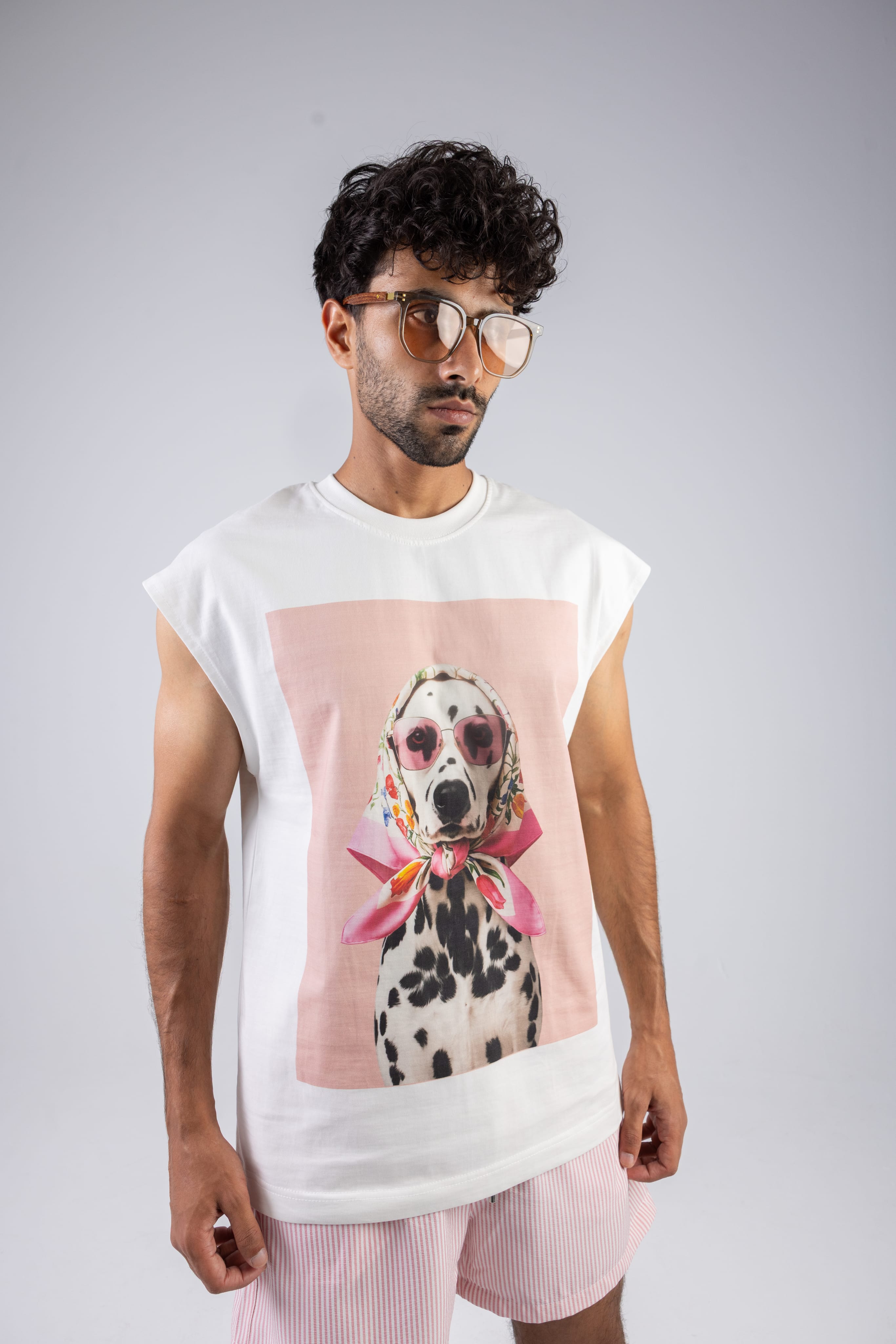 Oversized Graphic Cut-Off Tee