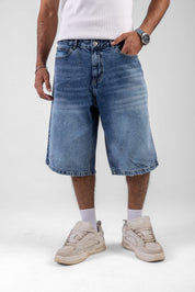 Wide Leg Denim Shorts