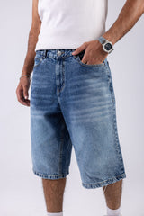 Wide Leg Denim Shorts