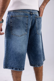 Wide Leg Denim Shorts
