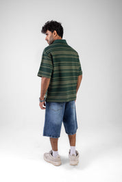 Oversized Striped Polo Shirt