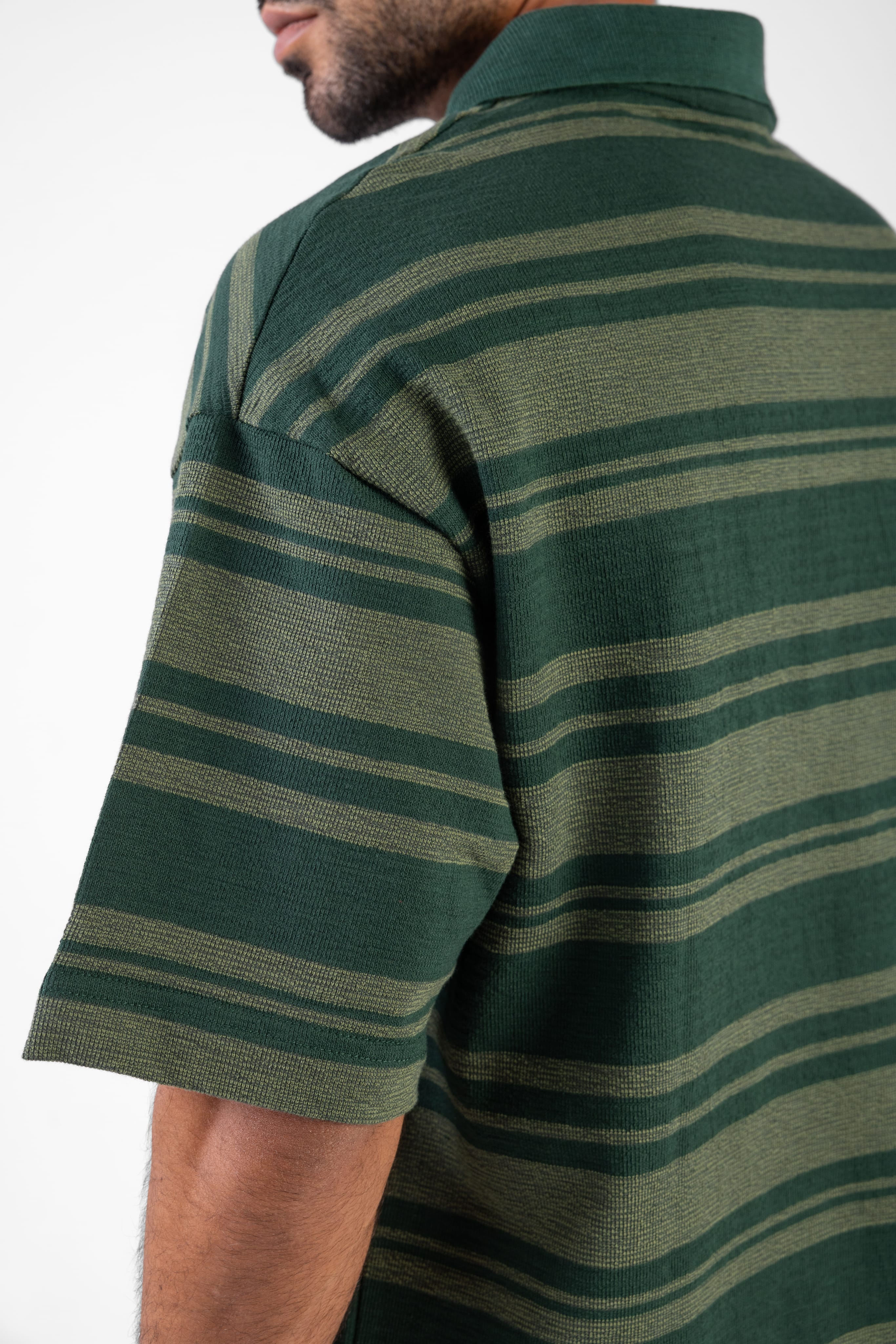 Oversized Striped Polo Shirt