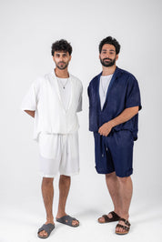 Oversized Open Collar Shorts Set
