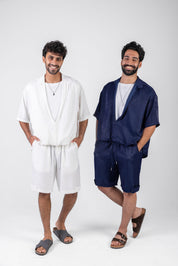Oversized Open Collar Shorts Set