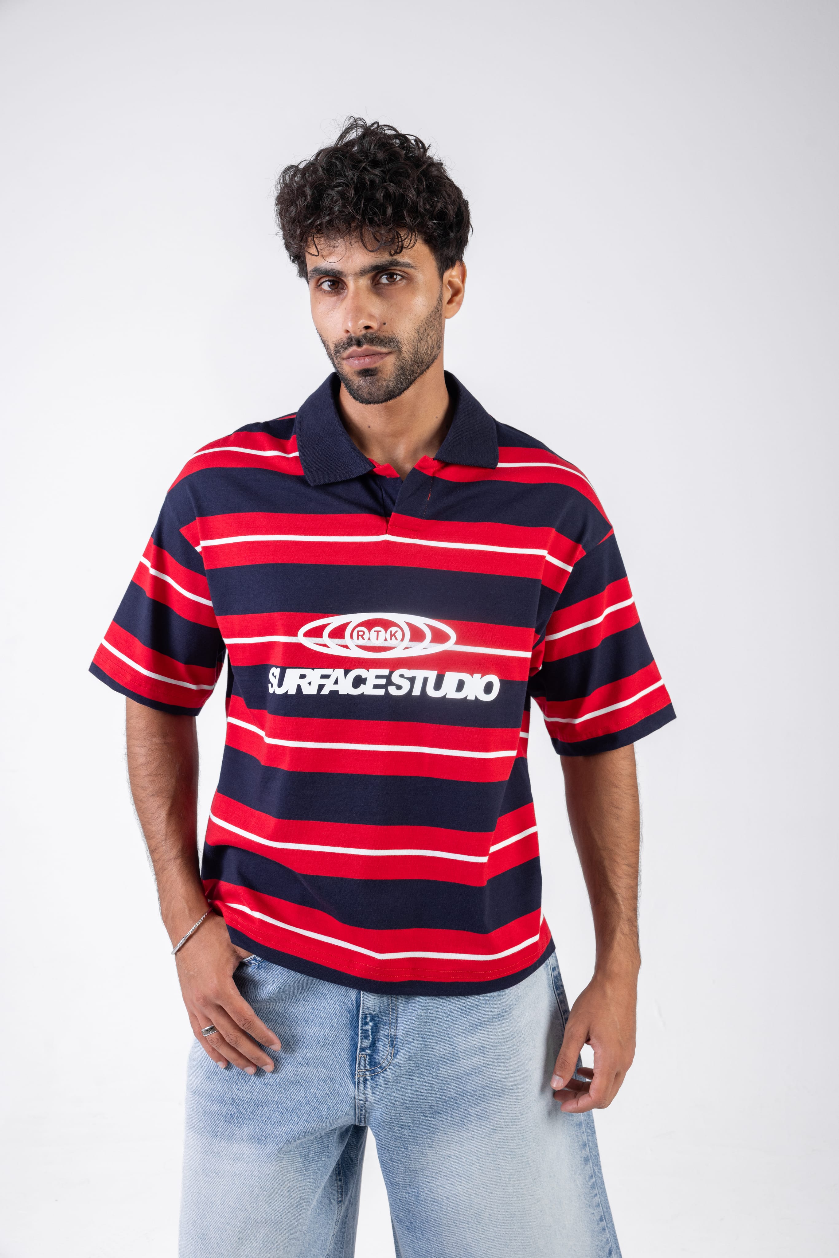 Box Fit Striped Polo Shirt