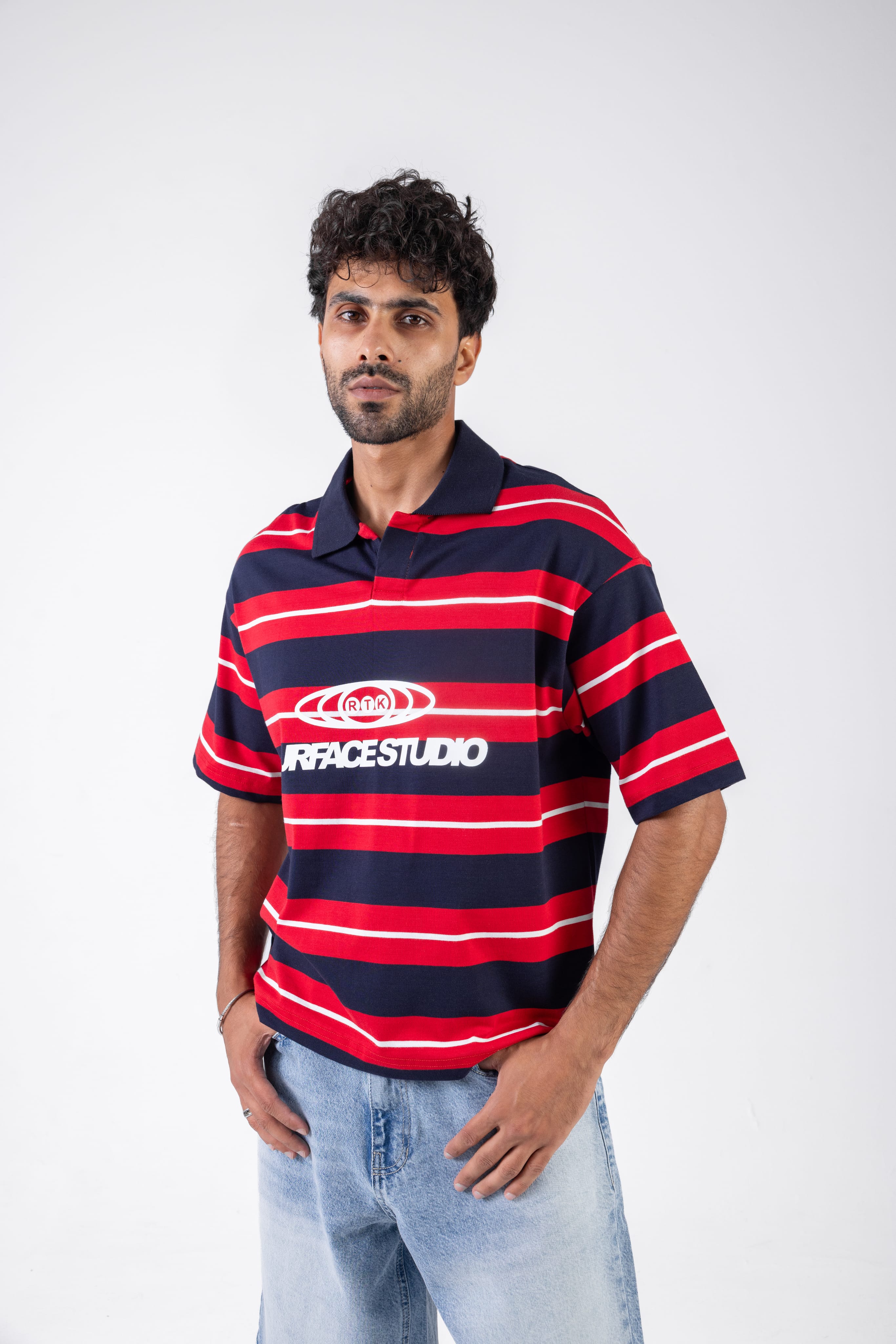 Box Fit Striped Polo Shirt