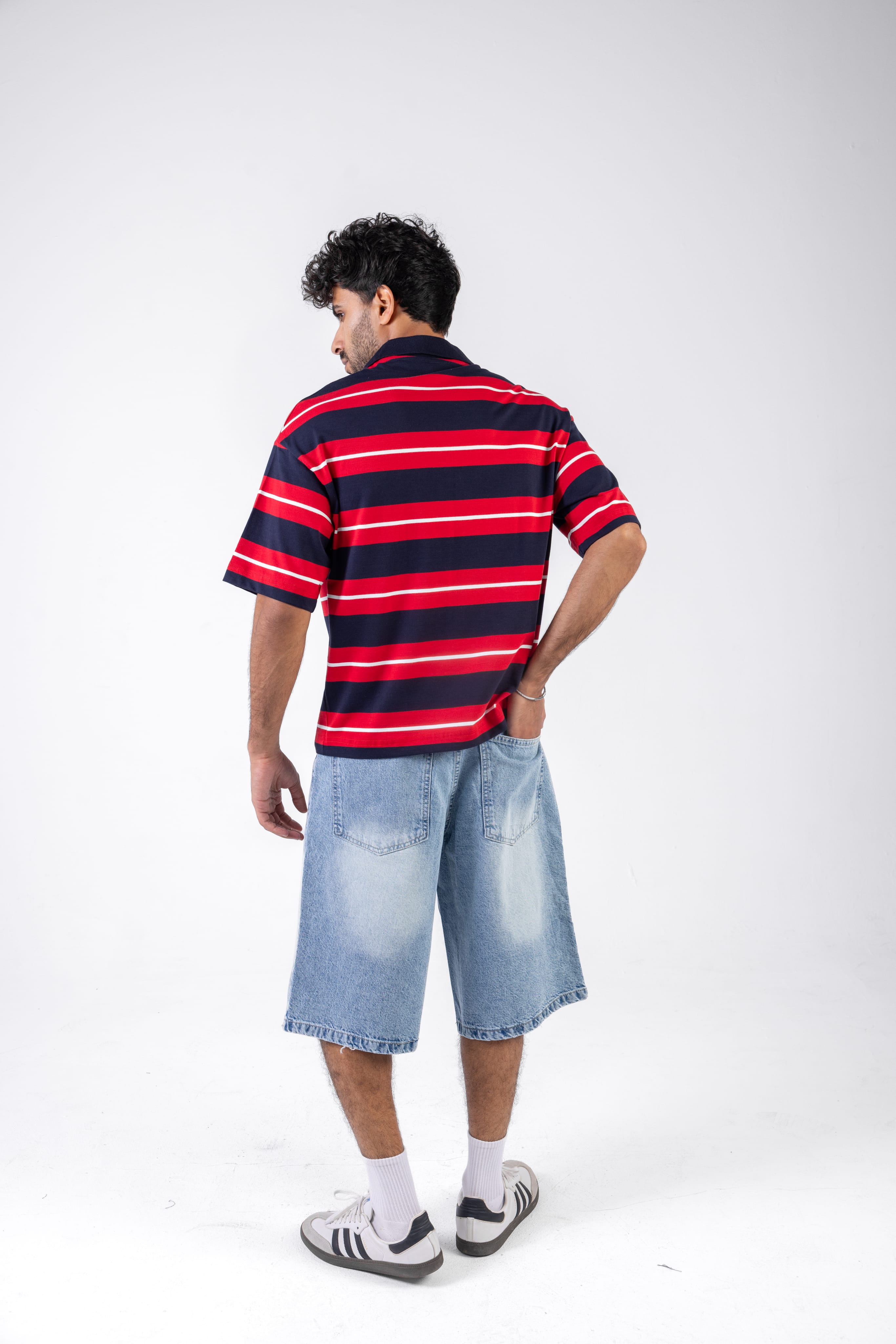 Box Fit Striped Polo Shirt