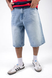 Wide Leg Denim Shorts