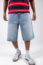 Wide Leg Denim Shorts