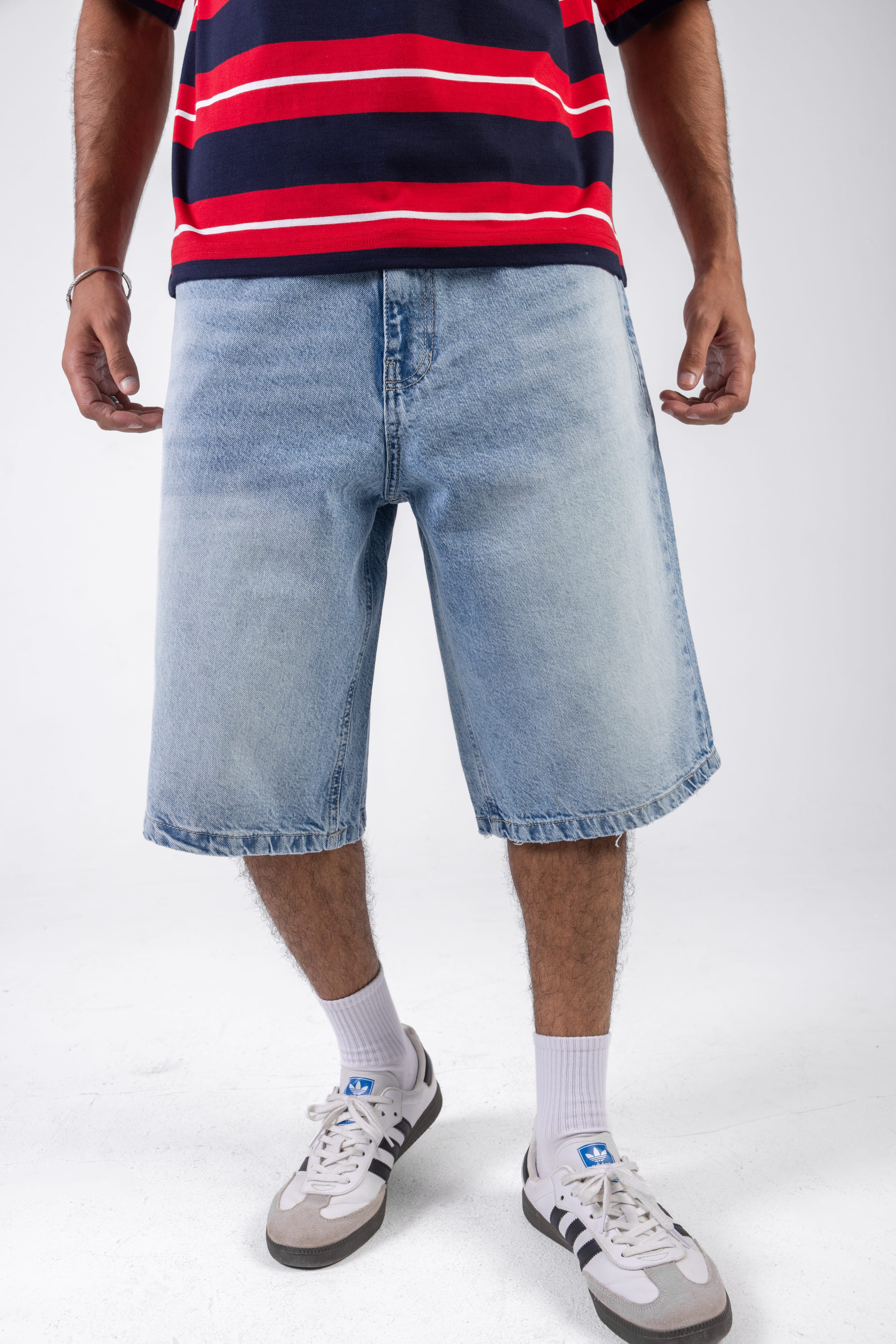 Wide Leg Denim Shorts