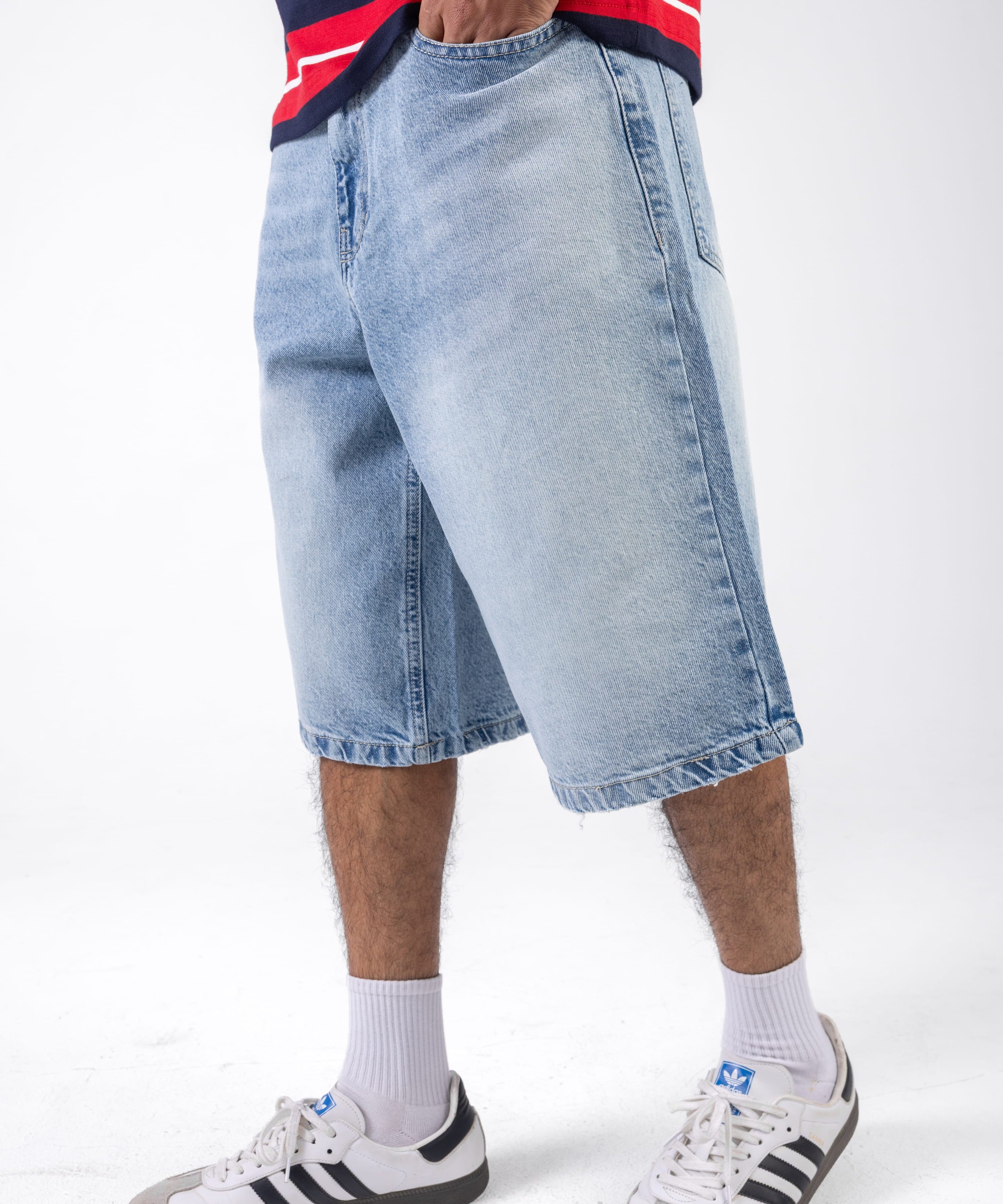 Wide Leg Denim Shorts