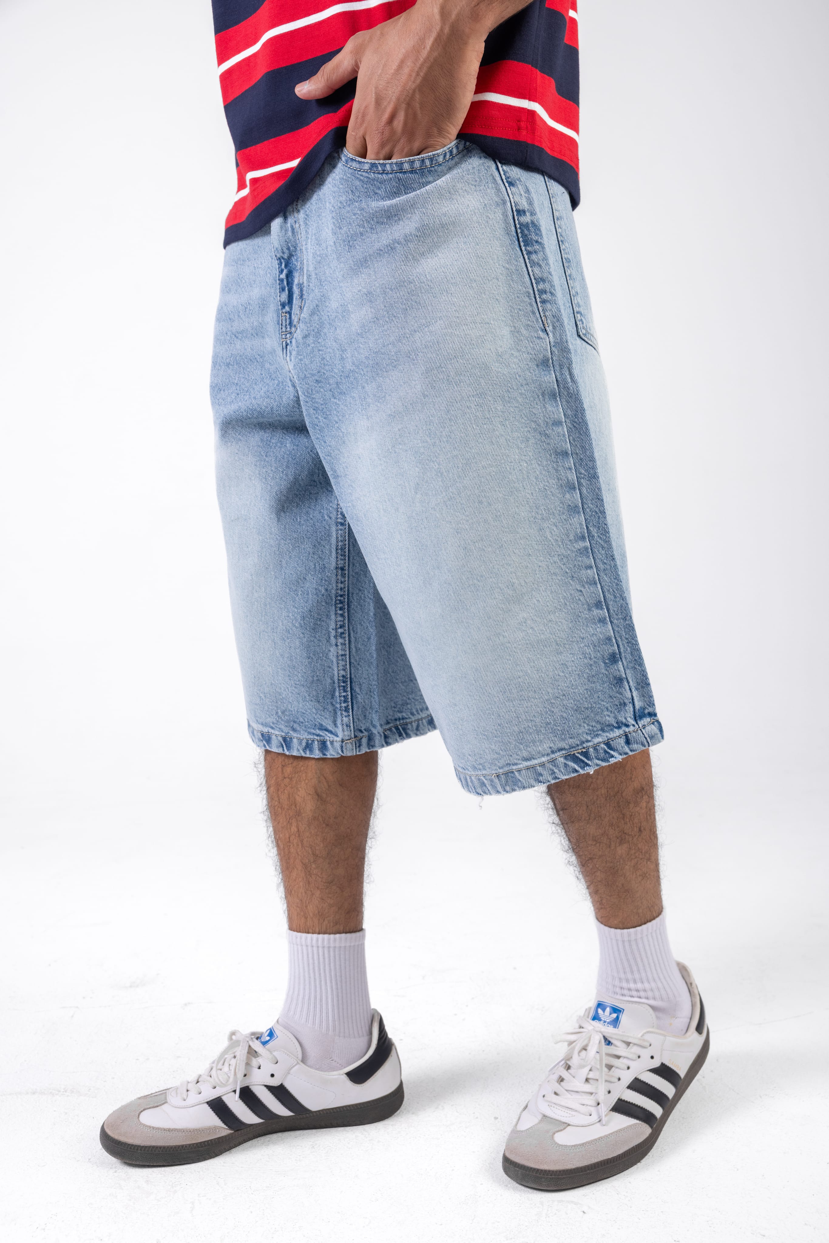 Wide Leg Denim Shorts