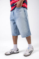 Wide Leg Denim Shorts