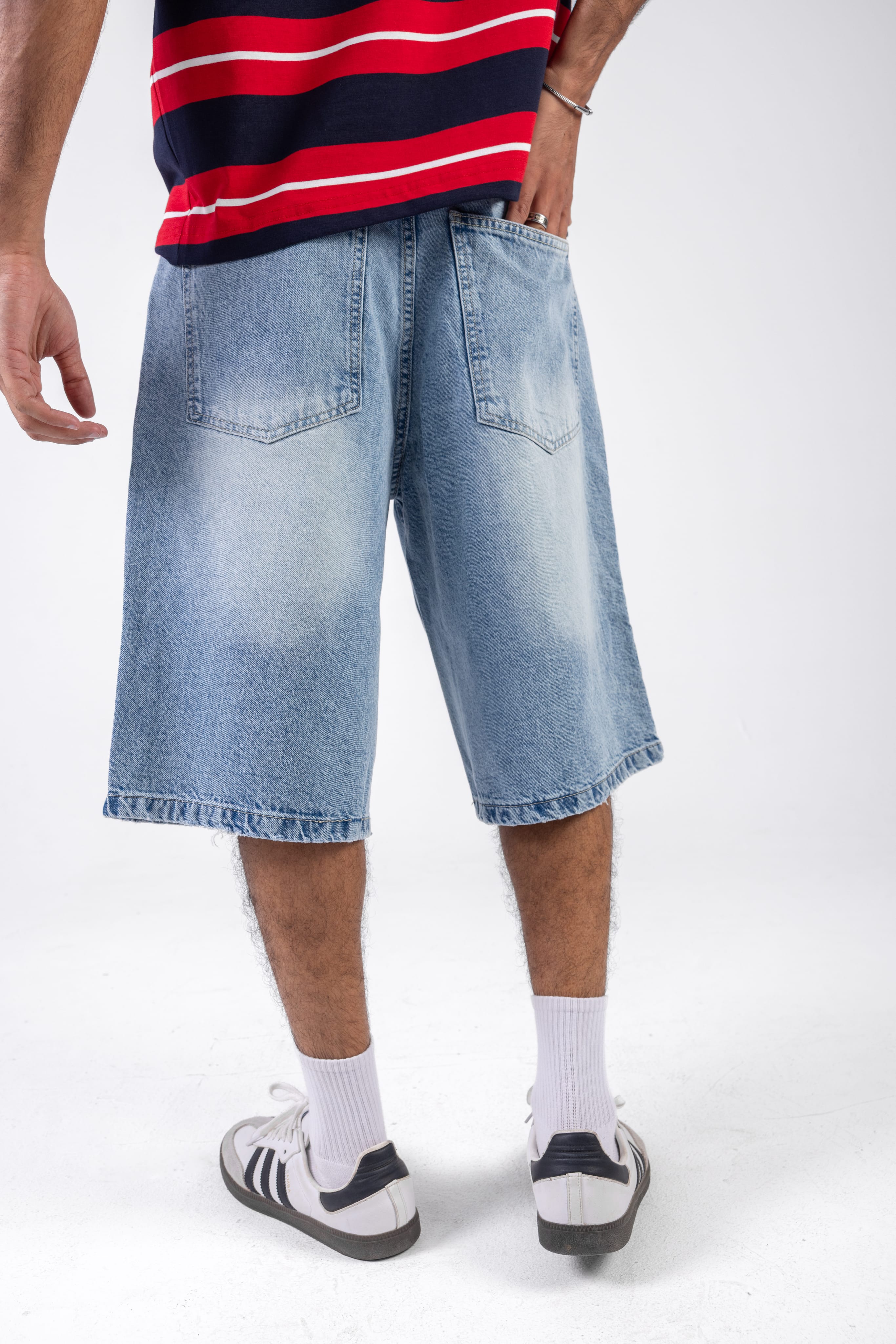 Wide Leg Denim Shorts