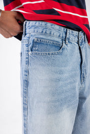 Wide Leg Denim Shorts