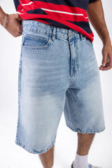 Wide Leg Denim Shorts