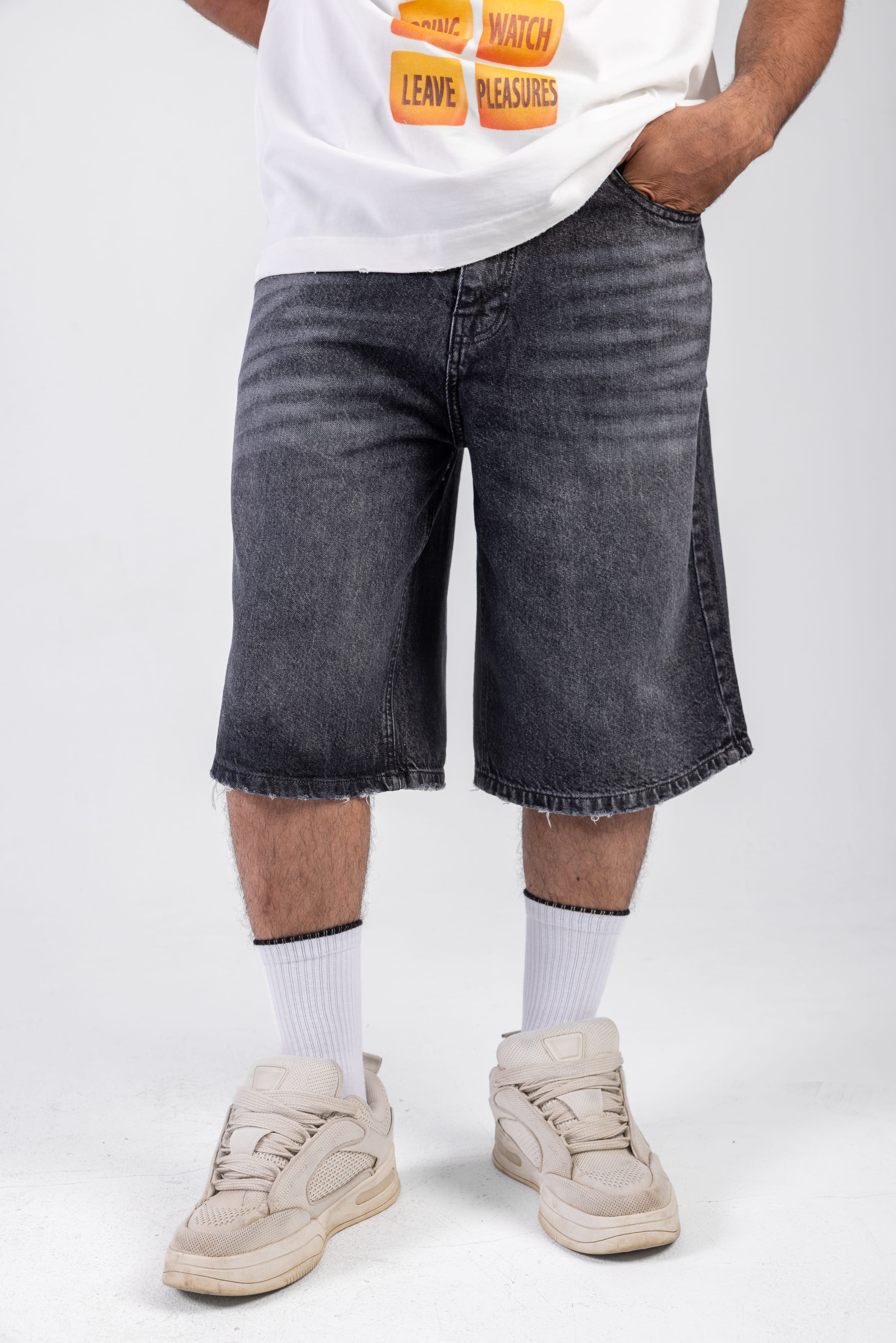 Wide Leg Denim Shorts 2