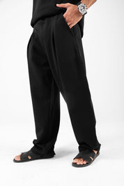 Oversized Polo Set with Wide Leg Pants