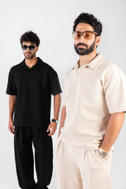 Oversized Polo Set with Wide Leg Pants
