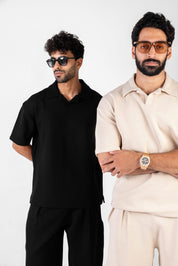 Oversized Polo Set with Wide Leg Pants