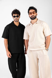 Oversized Polo Set with Wide Leg Pants