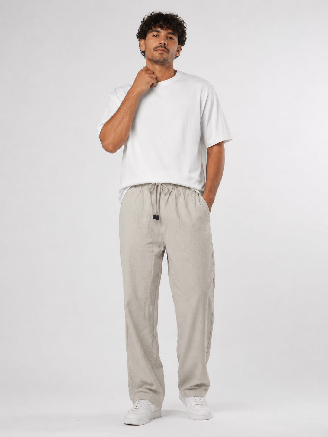 Linen slim fit pants